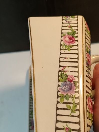 Henry Alcock Victorian Staffordshire Hand Painted Butter Dish