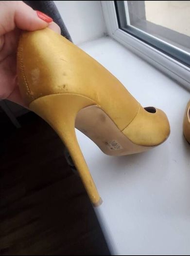 Mustard Satin Heels