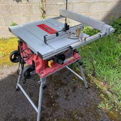 Lumberjack 10" Portable Folding Table Saw Trade Site Work Horse plus Precision miter gauge guide