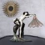 Art Nouveau Pure Extravagant Table Lamp  Lady with Peacock Image 4