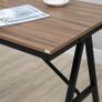 Bar Table with Bar Stools in Industrial Design, Button Tufting, 120 cm x 60 cm x 91 cm, Gray + Black Image 4