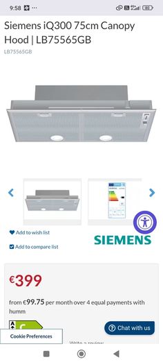 Siemens Lb75565gb Canopy Hood