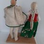 2 vintage dolls on wooden base Image 7
