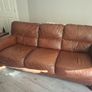 Brown Calf Leather Sofa for Sale Image 8