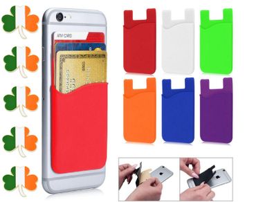 Wallet Credit Card Cash Holder Pouch Stick On Mobile Phone Pocket ID Bank Phone