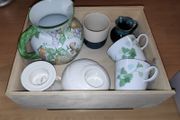 Bundle of ceramic ware  7 pcs in a wooden box
