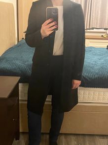 French Connection black coat size 10