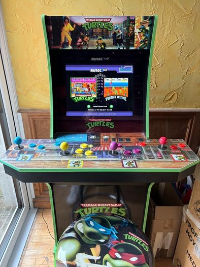 Arcade1Up Teenage Mutant Ninja Turtles 4 Player Arcade + Riser & Stool