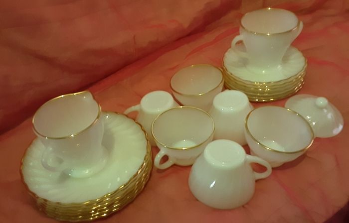 American milk white tea service, PRICE DROP