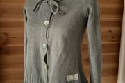 Knitted cardigan Odd Molly with a tie-neck front buttons grey size S