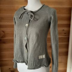 Knitted cardigan Odd Molly with a tie-neck front buttons grey size S