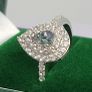Sterling silver (Sz: R) Peacock Tanzanite, White Zircon Ring in Rhodium Sterling 1.244 Ct. Image 6