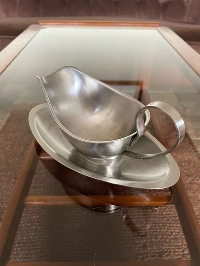 Retro Quality Viners Stainless Steel Sauce Boat and Tray