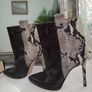 Authentic Paris Texas two tones python snake skin leather 100mm heels ankle boots Image 6
