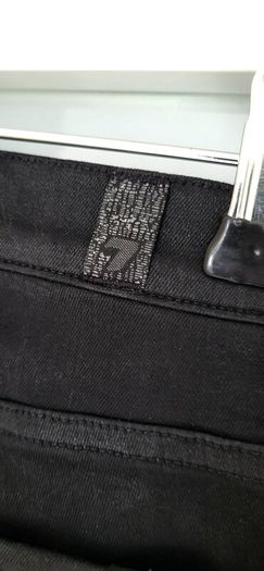 7 for All Mankind Black High Waist Glossy Coating Crystal Gunmetal Skinny Jeans Sz 26 (Fit 8UK) - Rrp 240 (New)