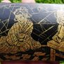 Vintage Japanese Oriental Wooden Lacquer Box Hand Painted Lidded Lid Rectangle Image 3