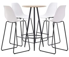 5 Piece Bar Set Plastic White
