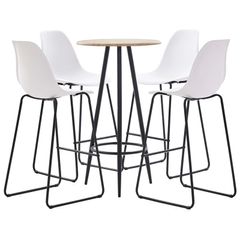 5 Piece Bar Set Plastic White