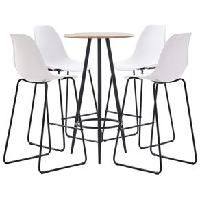 5 Piece Bar Set Plastic White