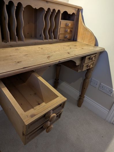 Solid Pine Traditional Handmade Writing Desk