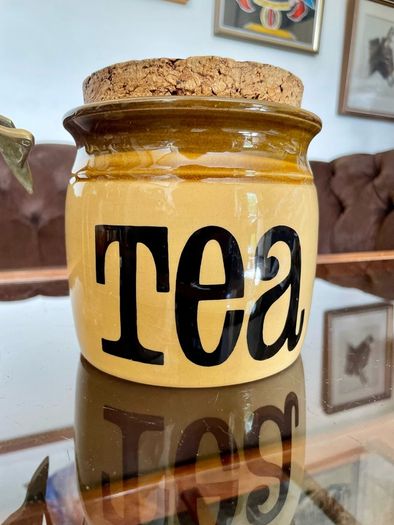 TG Green Granville Range TEA Jar Original Cork Lid Vintage Kitchen Storage 1970s