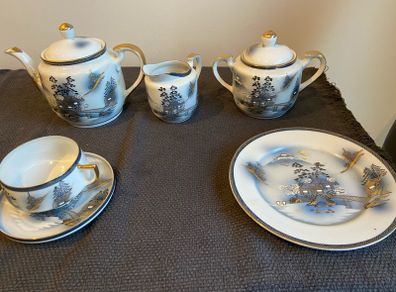 Kutani Original Japanese Porcelain Tea Set
