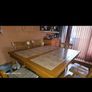 Solid oak extendable dining table with 6 chairs Image 2