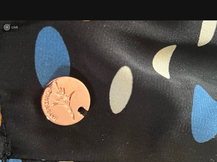 nwt Rant and Rave thalia dot print zip front blouse (black / blue / yellow) size 14
