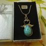 Silver Angel Turquoise stone Angel Pendant+ (Free ring) Image 2
