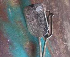 vintage silver plated scissor thongs