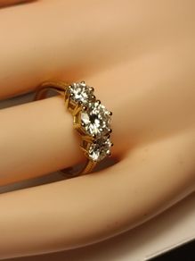 18kt Vermeil Moissanite Trinity Ring