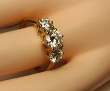 18kt Vermeil Moissanite Trinity Ring