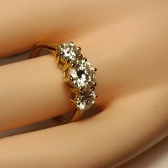 18kt Vermeil Moissanite Trinity Ring