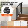 Outdoor Steps, 2-3 Step Stair Hand Rail Kit, Transitional Carbon Steel Railings with Installation Kit, Stair Rails for Seniors, Concrete Steps & Porch & Deck, Black Retro Arch Image 2