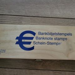 Wooden Ink stamps Euro Currency