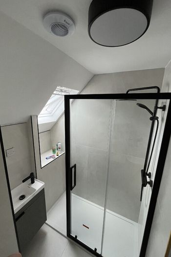Shower Sliding Door Metal Black 1000 mm Sonas ASPECT