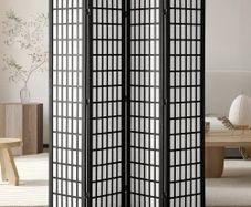 Room Divider, 4 Panel Japanese Room Divider, Wood Folding Privacy Screen Indoor, Japanese Partition Dividers Portable Decoration Screens, for Room Separation Home Office Restaurant & Bedroom