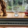 Vintage footed etched glass bowl with floral design Image 5
