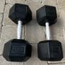 2x20kg rubber hex dumbbells Image 4