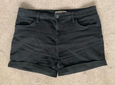 Ladies Black Denim Shorts: Size 14