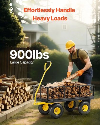 Heavy Duty Garden Cart with 408kg Load Capacity