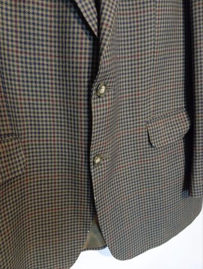 Vintage Magee Tailored Tweed Blazer Mens XL / 44L 46L Brown Houndstooth Jacket