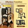 4-in-1 Toddler Standing Tower, Convertible Kids Kitchen Step Stool with Anti-Drop Safety Rail, Multi-Use Learning Helper Tower for Kitchen Counter, with Blackboard (Black & Natural) Image 7