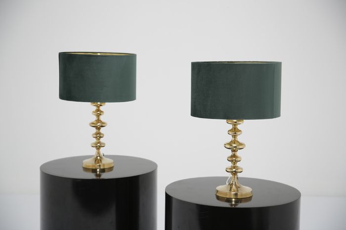 Vintage Pair of Swedish Brass Table Lamps, 1960s.