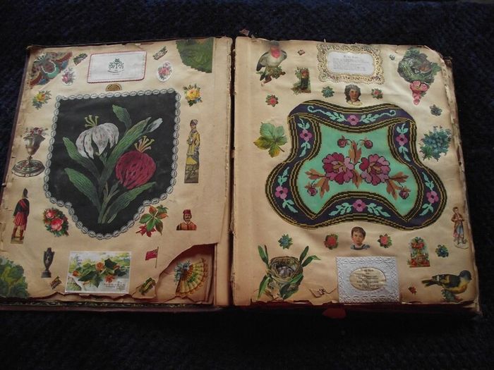 Victorian/Edwardian Album of colourful scraps - Circa 1890's/1900's