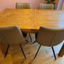 Solid oak dining table and chairs Image 2
