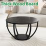 Round Coffee Table,Accent Center Table for Living Room,Black Image 5