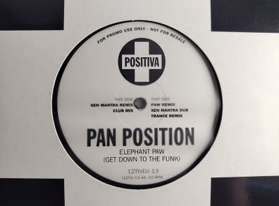 Pan Position - Elephant Paw - Positiva Records - DJ Promo COPY! SIDES Banger! 1994 Quintessential Dublin CLASSIC! Condition: CLOSE to Near MINT!!