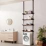 Over the Toilet Storage, 4-Tier Adjustable Over Toilet Bathroom Organizer, Low-carbon Steel 53"-132" Tall Storage Shelf Rack Image 6