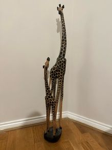 Solid Wood African Giraffe Ornament